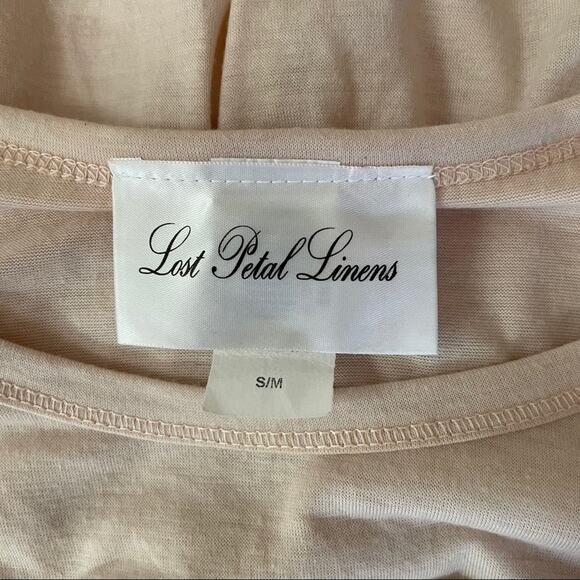 50% OFF Lost Petal Linens Top Tunic Cross Oversized Pink - Picture 5 of 6